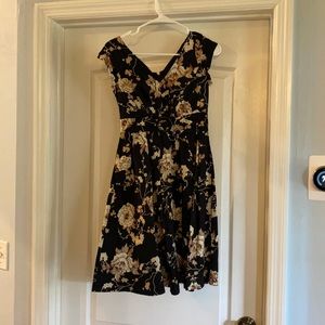 Floral Tea-Length A-Line Dress Size 1/2